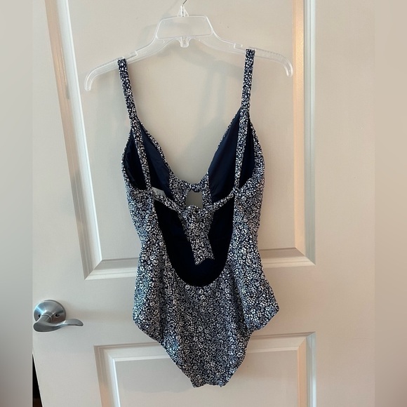 Polo Ralph Lauren NWT Navy Blue Floral Double Front Tie One Piece Bathing Suit - Picture 6 of 16